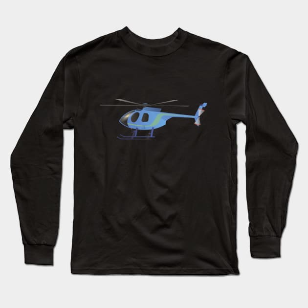 Light Blue Helicopter Long Sleeve T-Shirt by NorseTech